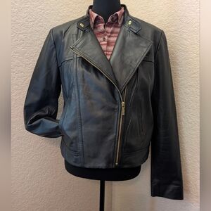 Michael Kors LAMB LEATHER Bomber Jacket; EXCELLENT UNWORN CONDITION! Size XL
